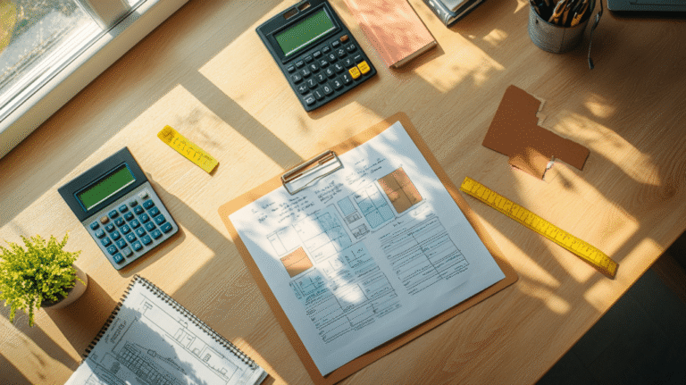 ikkunaremontti ja laskin poydalla