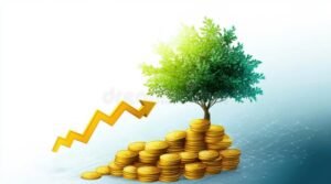 kasa kolikoita kasvavan puun ymparilla