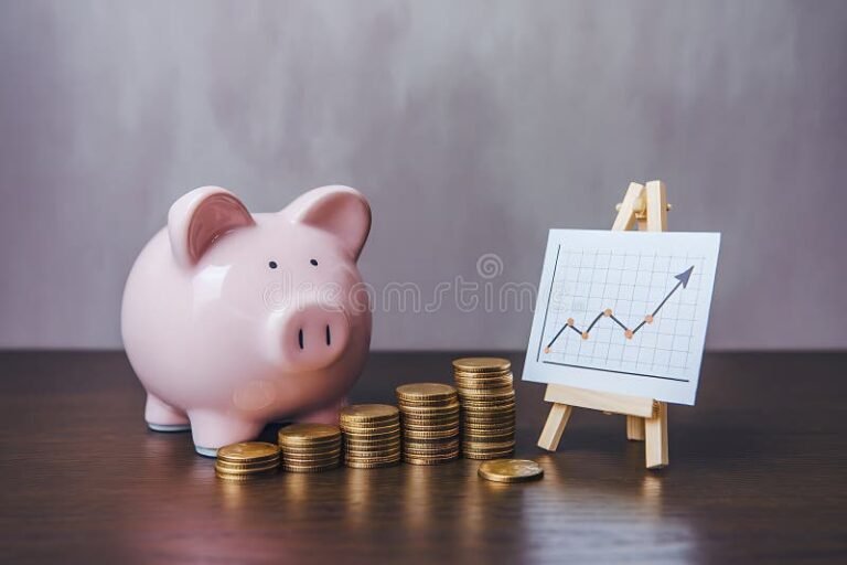 kasvava kolikkopino ja saastopurkki