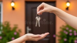 koteja etsiva ihminen avaimet kadessa