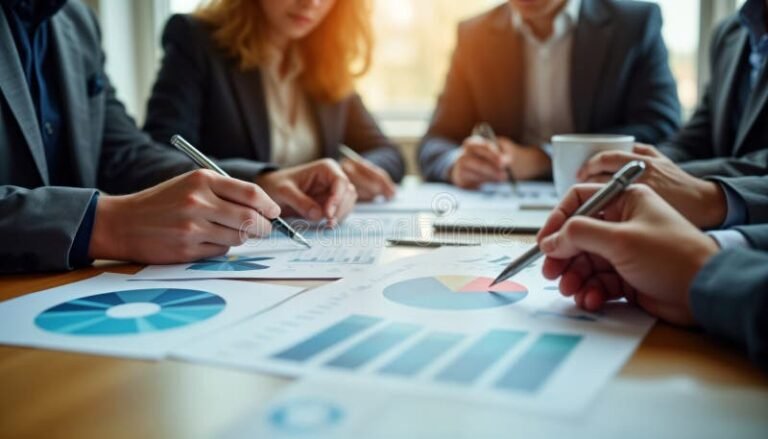 liiketoiminnan kasvuun tahtaava tiimi analysoi dataa