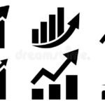 moderni-yritystoiminnan-kasvun-symboli-porssikaupunkimaisemassa
