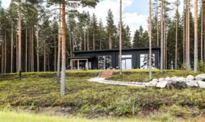 suomalainen omakotitalo luonnonymparistossa